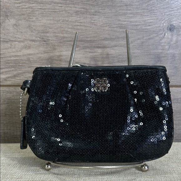 COACH Occasion Black Sequin Universal Wristlet Wallet - Picture 1 of 3